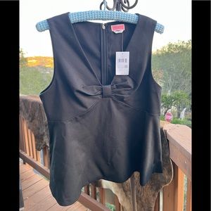 kate spade Black Sleeveless Bow Front Tank Top